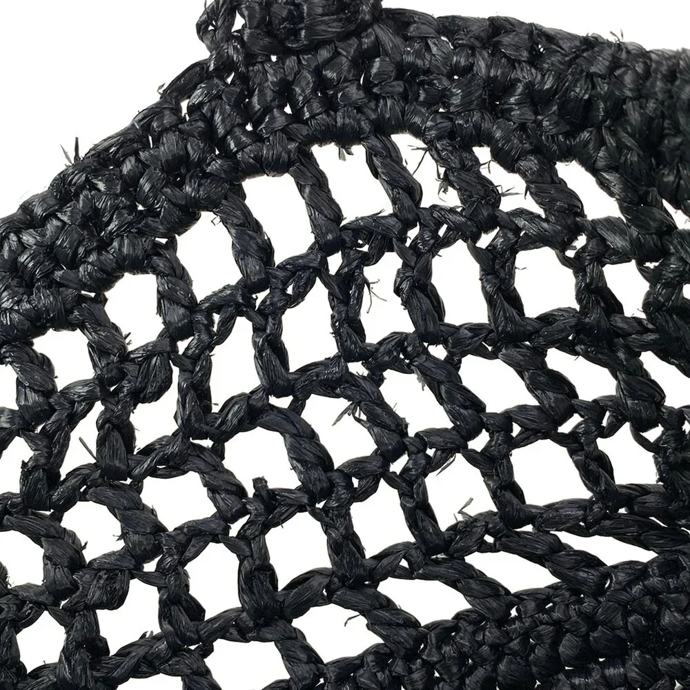 Prada Crochet Tote Bag Tote Bag 1BG393 Black White